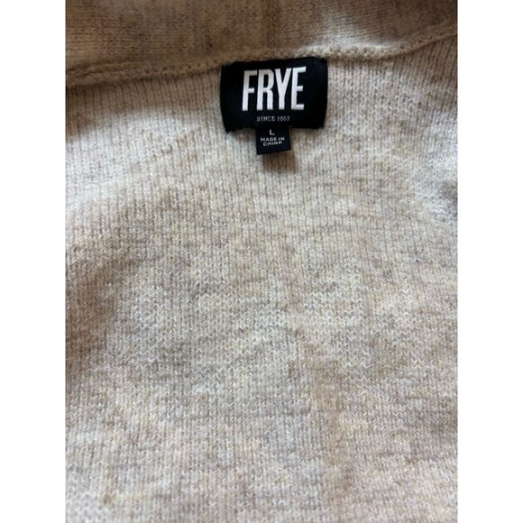 Frye Womens Geometric Southwestern Beige Cream Cardigan Sz L Oversized Mid - Picture 5 of 5